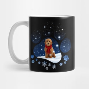 Snow Paw Red Goldendoodle Christmas Winter Holiday Mug